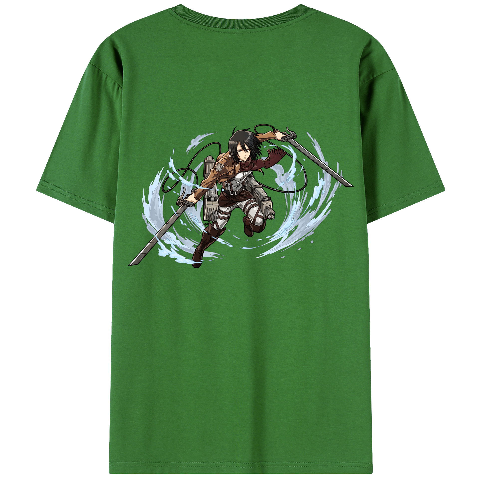 （画像用） 進撃の巨人 ミカサ·アッカーマン Attack on Titan Mikasa Ackerman レディース半袖Tシャツ(バックプリント)